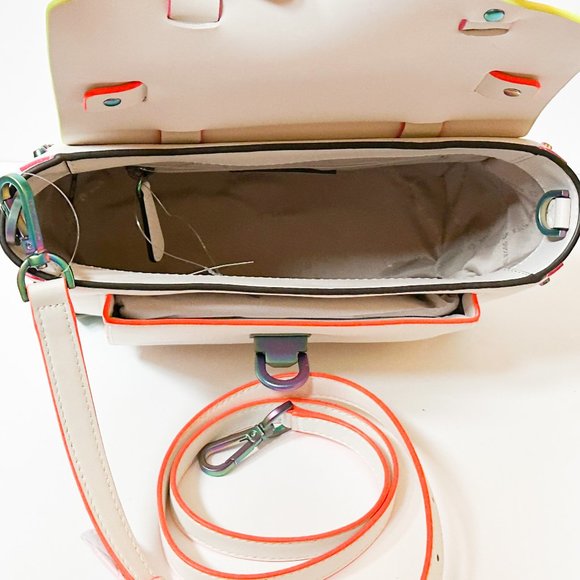 Michael Kors Manhattan Medium Top Handle Satchel Crossbody Bag Optic White - Picture 7 of 11